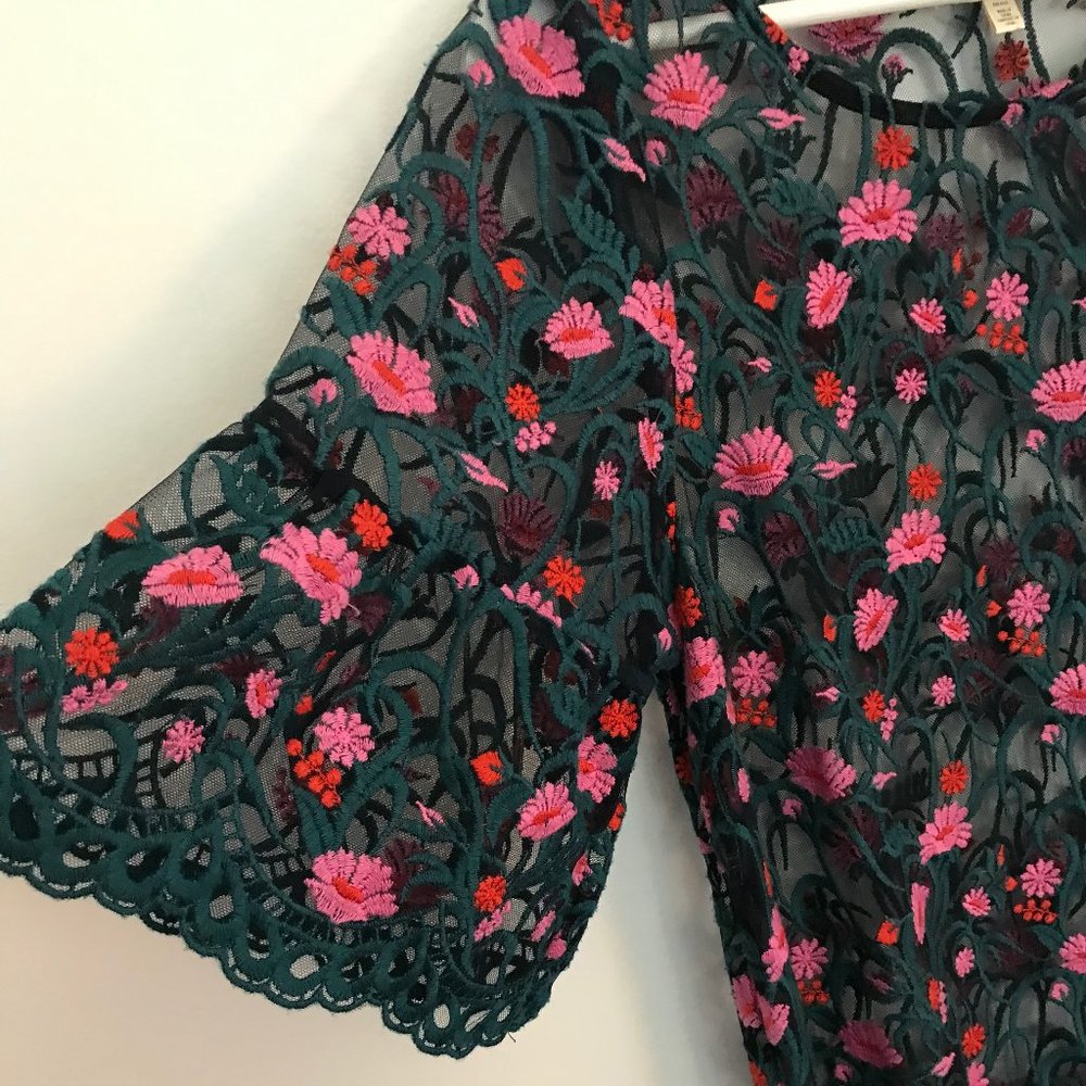 Anthropologie Mesh Flower Tunic